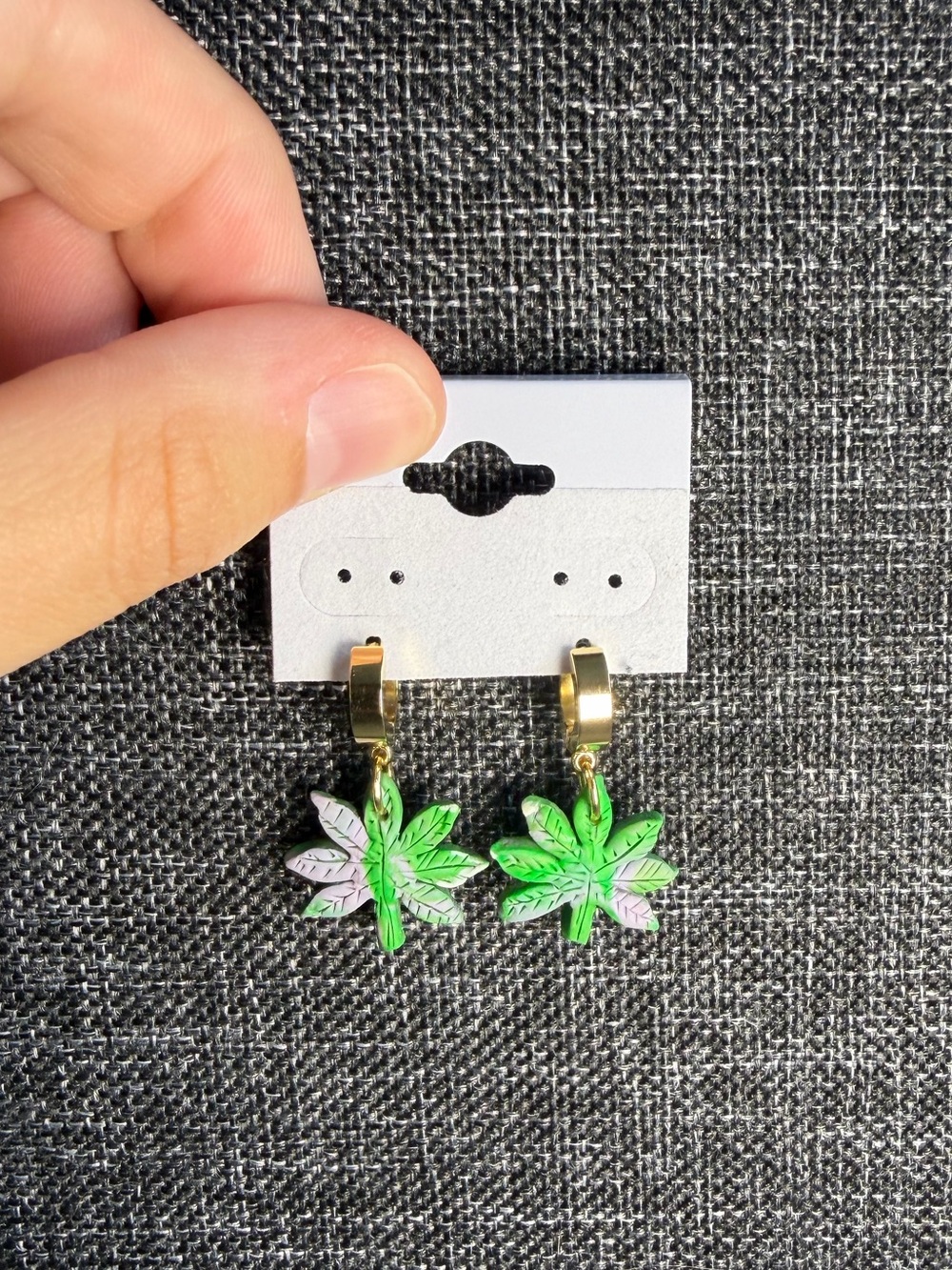 Green Leaf Earrings